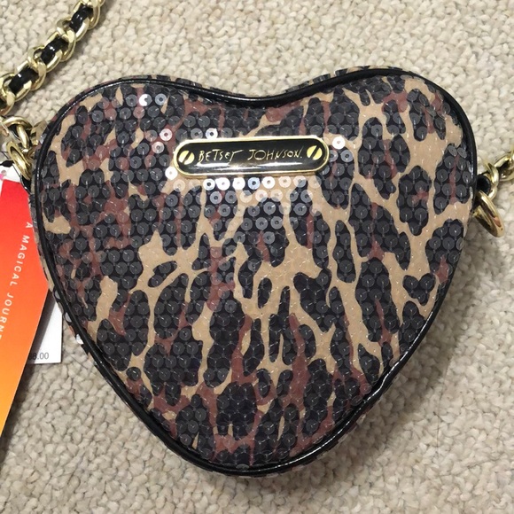 Betsey Johnson cheetah sequin purse - Picture 1 of 4